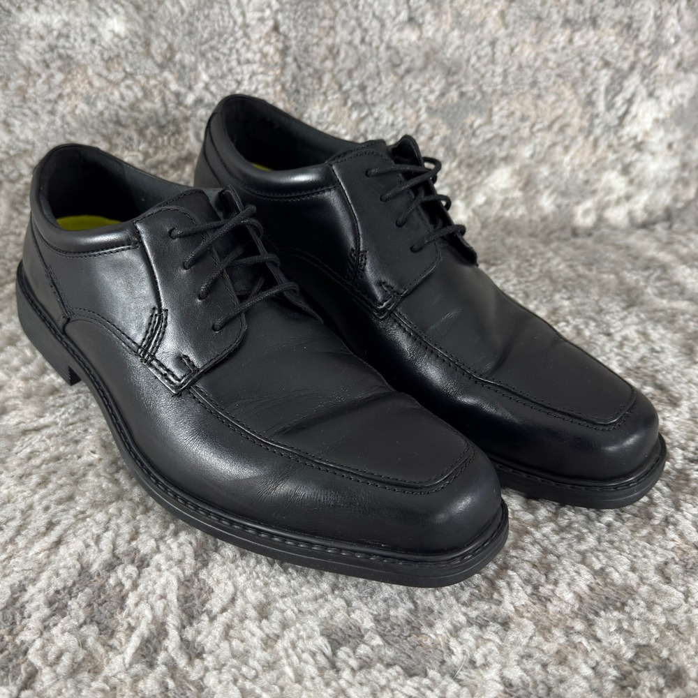 Bostonian Size 9 Flexlite Square Toe Leather Oxford Dress Shoes Black Mens